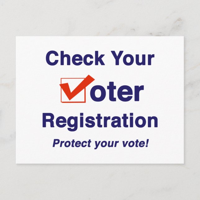Check Your Voter Registration 2026 Elections Postcard (Front)
