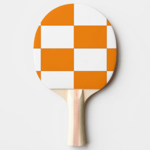 Checkard Orange & White Design Ping Pong Paddle