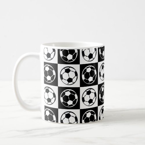 Checkboard Football  Soccer Ball Pattern  Coffee Mug