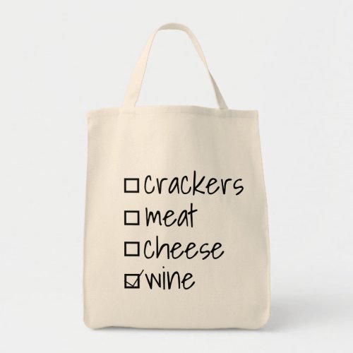 Checkbox Charcuterie Wine Cute Tote Bag