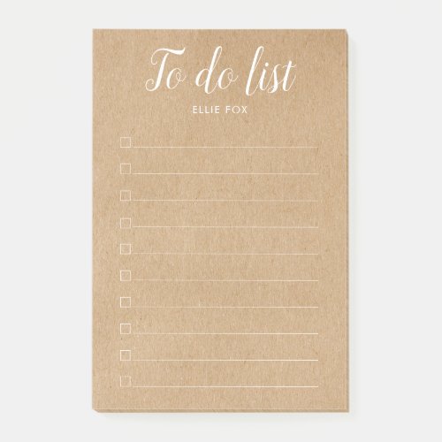 Checkbox To_Do List Planner Rustic Kraft Post_it Notes