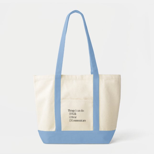 Checkboxes communicate tote bag (Front)