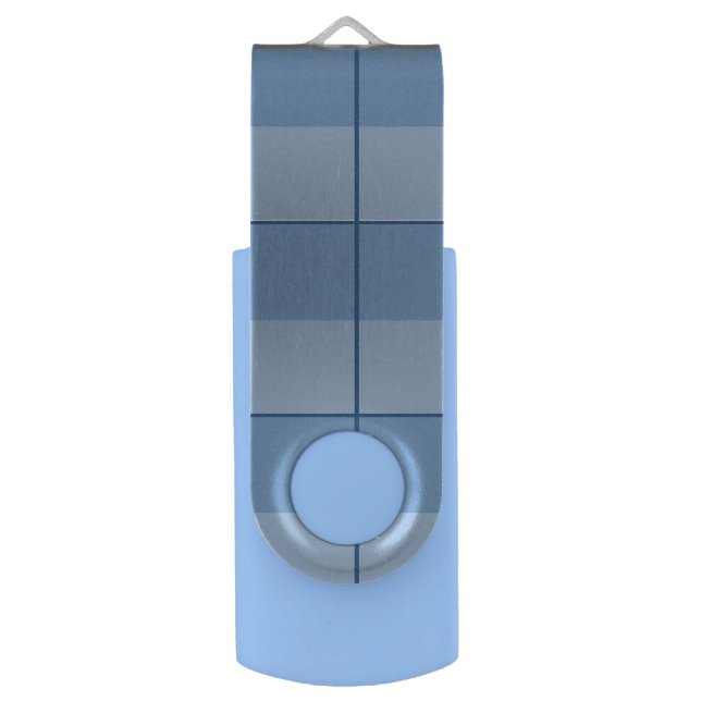 Checked Blue Checkered  Flash Drive (Front Vertical)