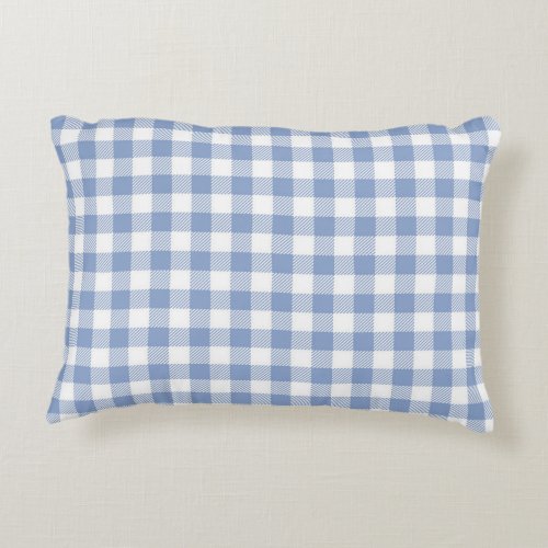 Checked Blue Gingham Classic  Accent Pillow