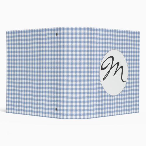 Checked Blue Gingham Classic  Binder