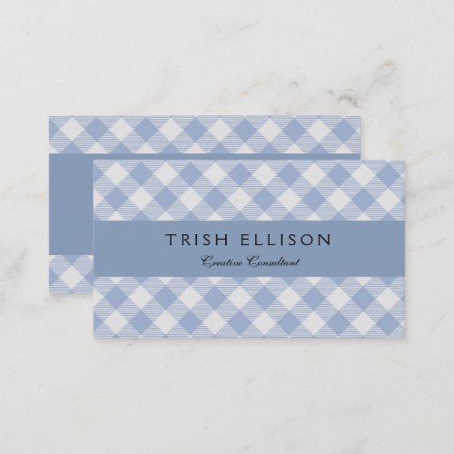 Checked Blue Gingham Classic  Business Card