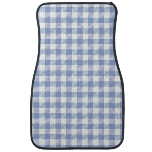 Checked Blue Gingham Classic  Car Mat