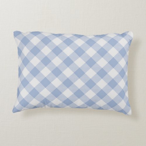 Checked Blue Gingham Classic  Decorative Pillow