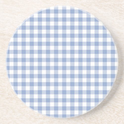 Checked Blue Gingham Classic  Drink Coaster