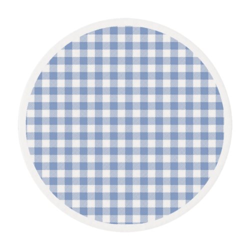 Checked Blue Gingham Classic  Edible Frosting Rounds