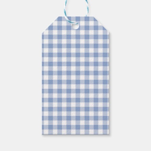 Checked Blue Gingham Classic  Gift Tags