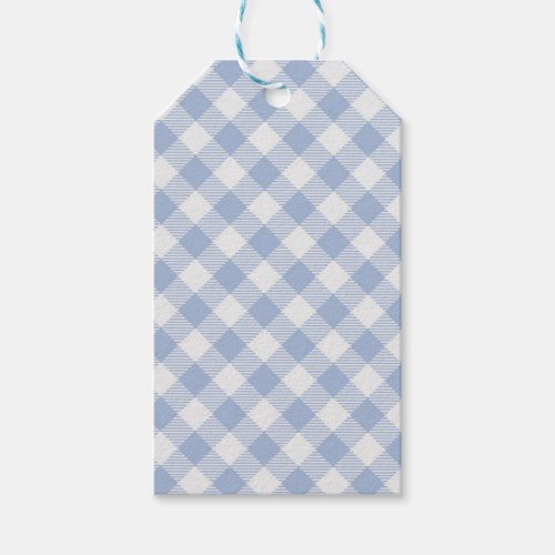 Checked Blue Gingham Classic  Gift Tags