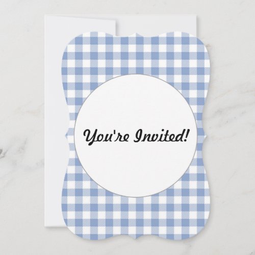 Checked Blue Gingham Classic  Invitation