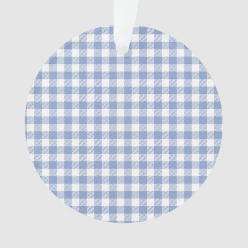 Checked Blue Gingham Classic  Ornament