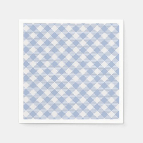 Checked Blue Gingham Classic  Paper Napkins
