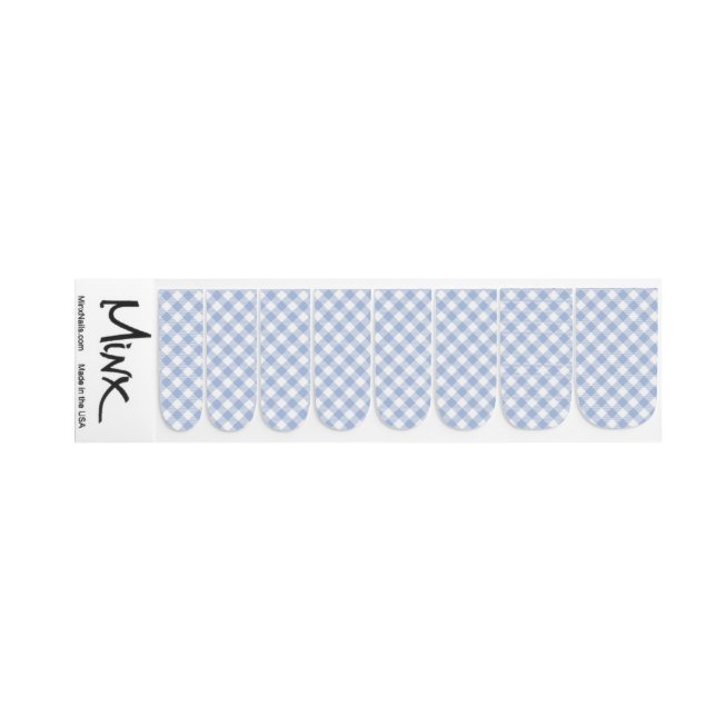 Checked Blue Gingham Classic Pattern Minx Nail Wraps (Right Hand)