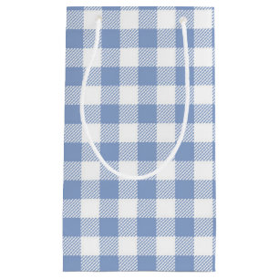 Checked Blue Gingham Classic Pattern Small Gift Bag