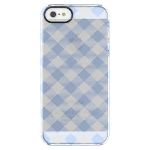 Checked Blue Gingham Classic Pattern Clear iPhone SE/5/5s Case