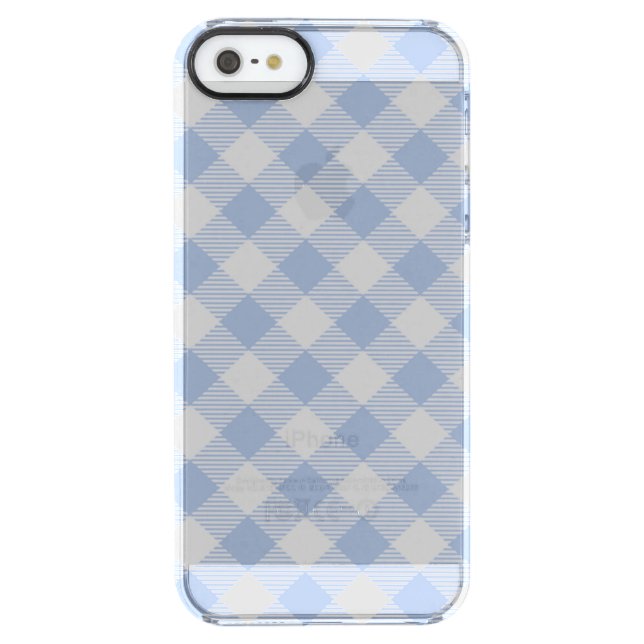 Checked Blue Gingham Classic Pattern Uncommon iPhone Case (Back)
