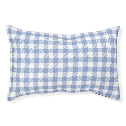 Checked Blue Gingham Classic  Pet Bed