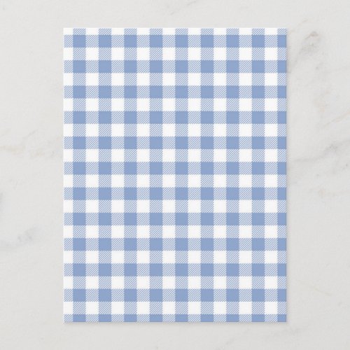 Checked Blue Gingham Classic  Postcard