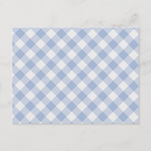 Checked Blue Gingham Classic  Postcard