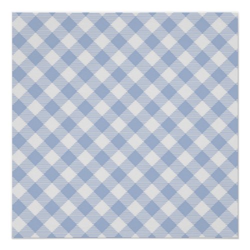 Checked Blue Gingham Classic  Poster