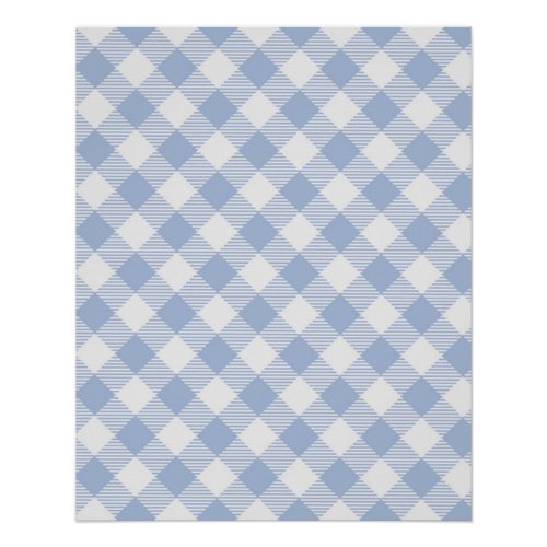 Checked Blue Gingham Classic  Poster