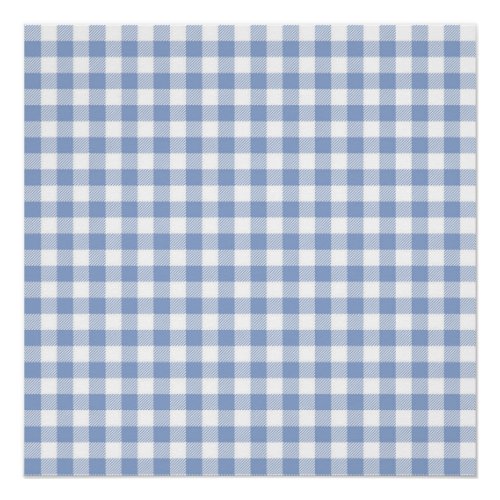 Checked Blue Gingham Classic  Poster