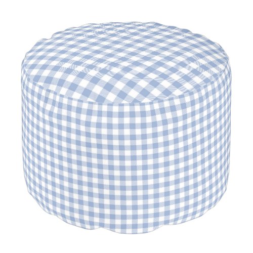 Checked Blue Gingham Classic  Pouf