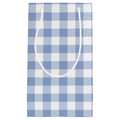 Checked Blue Gingham Classic  Small Gift Bag