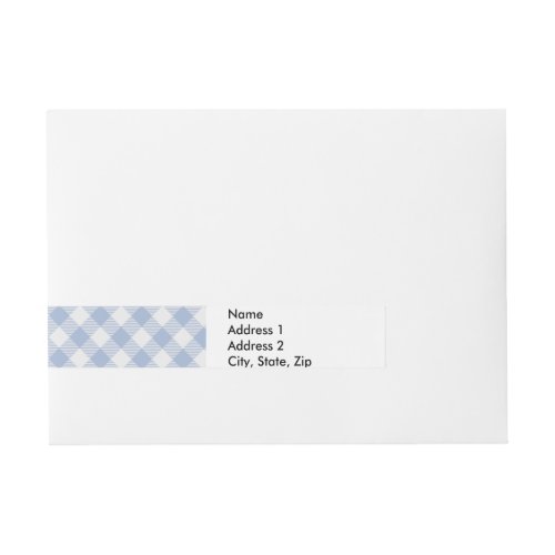 Checked Blue Gingham Classic  Wrap Around Address Label
