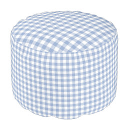 Checked Blue Gingham Pouf