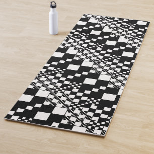 Checked, Checks - Black and White Yoga Mat