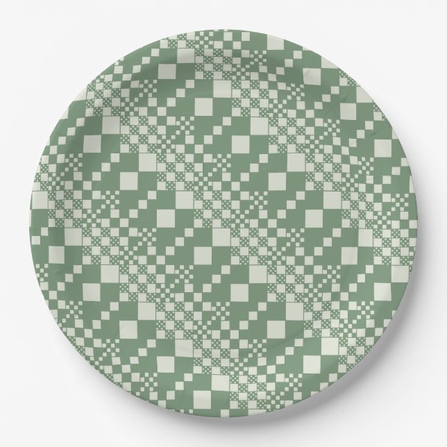 Checked, Checks in Green Paper Plates (Front)