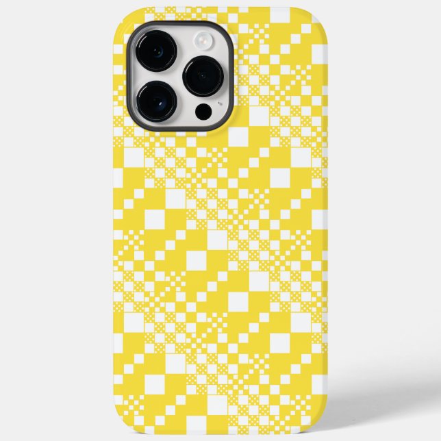 Checked, Checks in Lemon Yellow and White Case-Mate iPhone Case (Back)