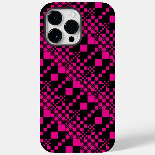 Checked, Checks - Magenta and Black Case-Mate iPhone Case (Back)