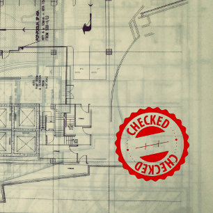 Checked Circle with Date, Business Rubber Stamp