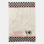 Checked Country Cow Personalized Kitchen Towels at Zazzle