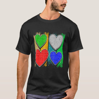 Checked Hearts With Love For Couples Valentine's D T-Shirt