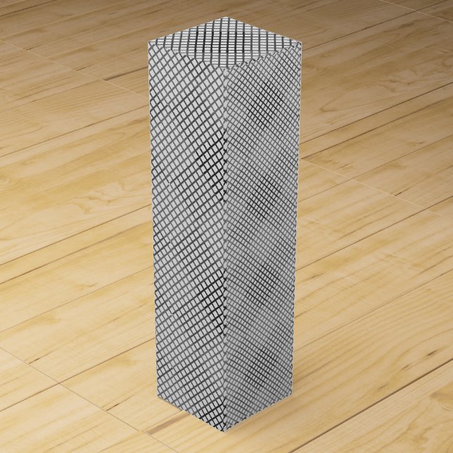 Checked pattern diagonal 2 tones w OffWhite Wine Box (Front)
