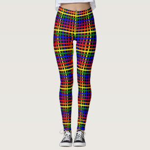 Checked Pattern Pride Colors Leggings