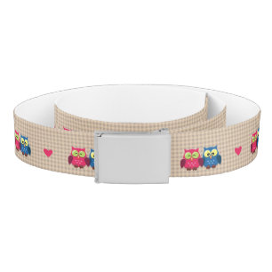 Checked pattern with love owls belt
