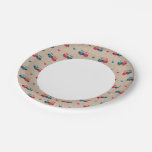 Checked pattern with love owls paper plates