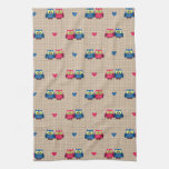 Checked pattern with love owls towel