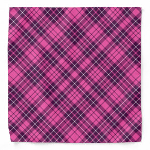 Checked Scottish Pink Purple Tartan Plaid Pattern Bandana