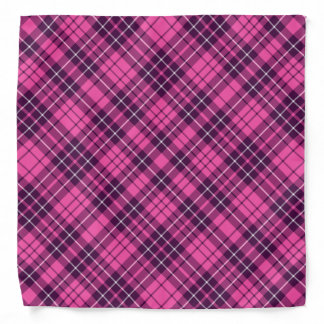 Checked Scottish Pink Purple Tartan Plaid Pattern Bandana
