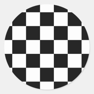 Checkerboard pattern in black and white on 7/8 white single face