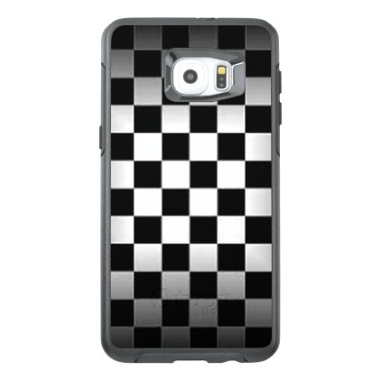 Checker Board Black &amp; Gray Pattern OtterBox Samsung Galaxy S6 Edge Plus Case