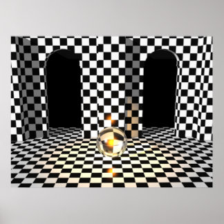 Checker Board Marble Poster